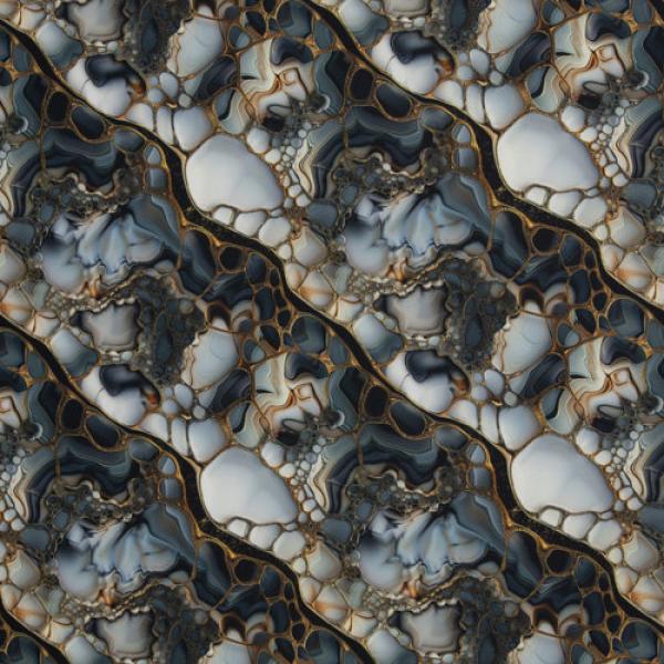 Outdoorstoff Flowing Bloom Marbels in grau/gold Töne by Swafing von Sarah Mariam